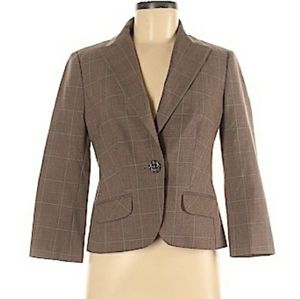 Laundry by Shelli Segal bown plaid academia blazer 2 NWT